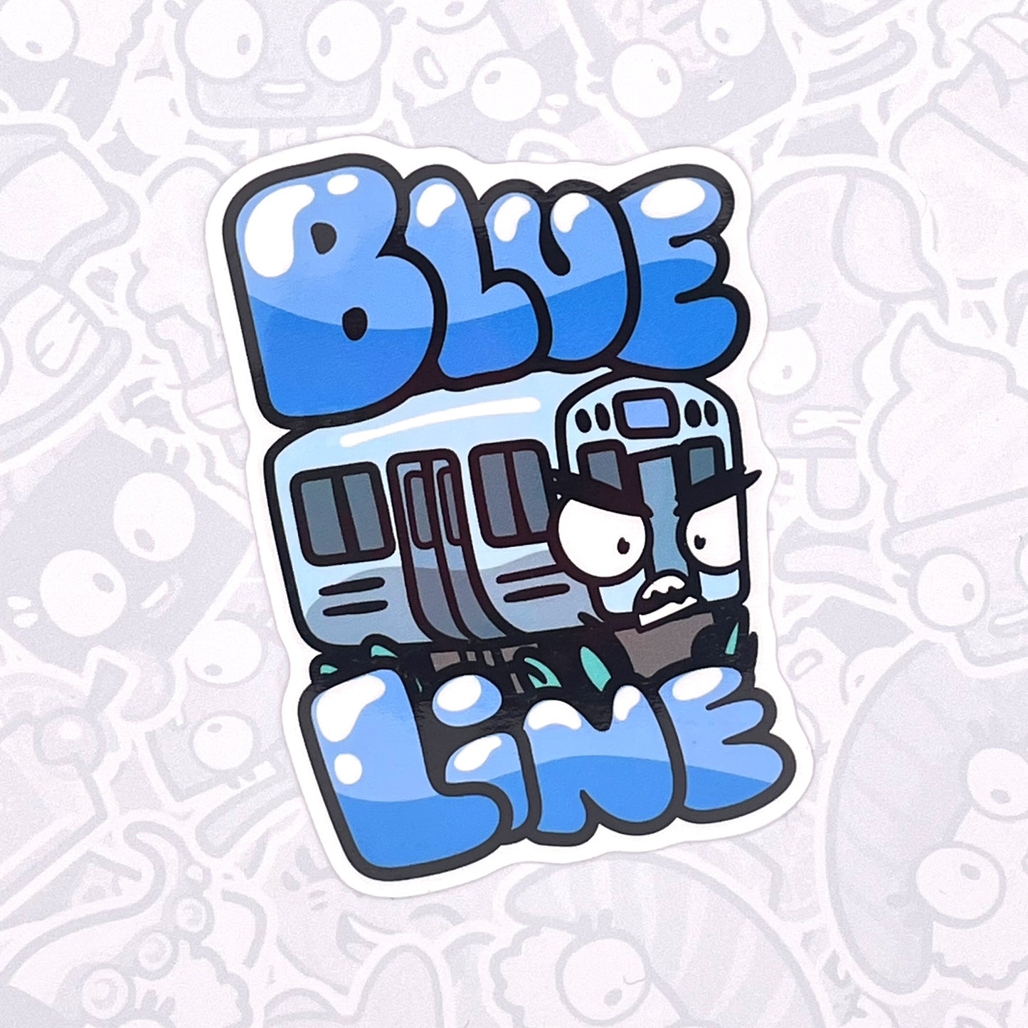 Red vs Blue Line - Vinyl Stickers