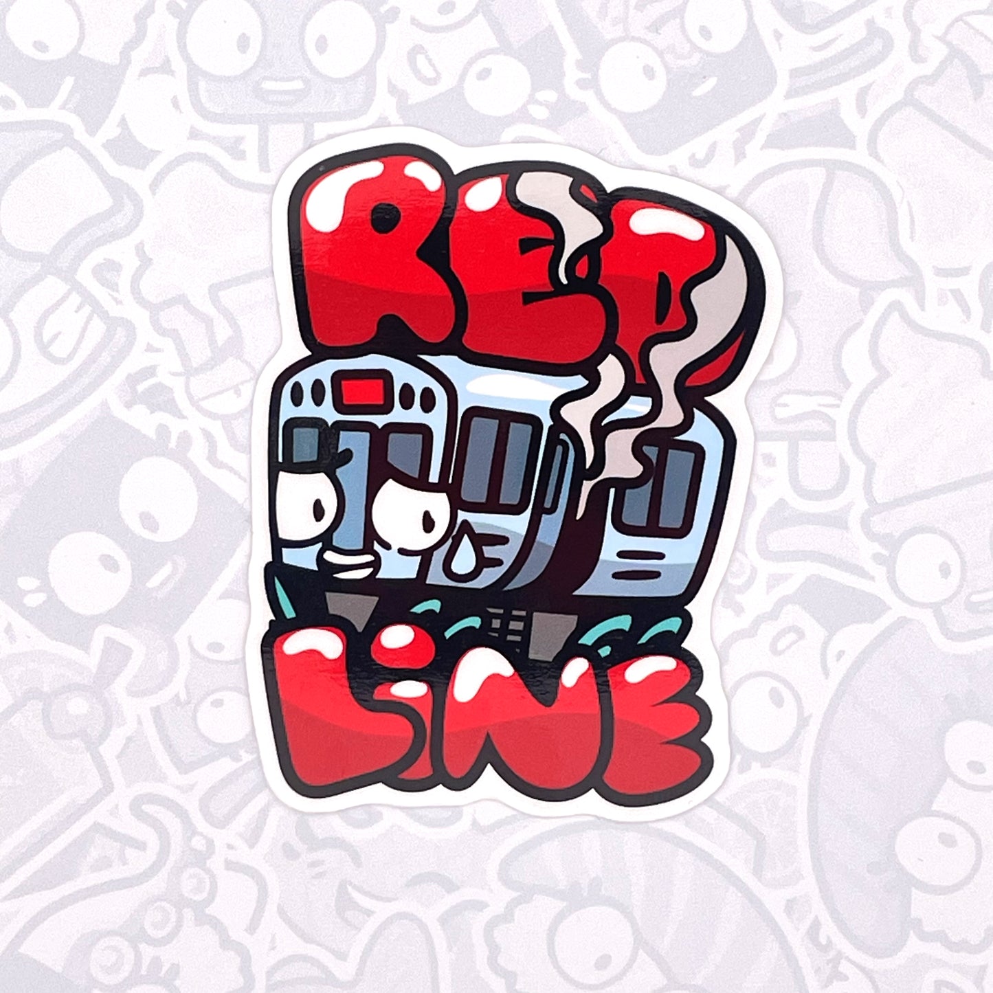 Red vs Blue Line - Vinyl Stickers